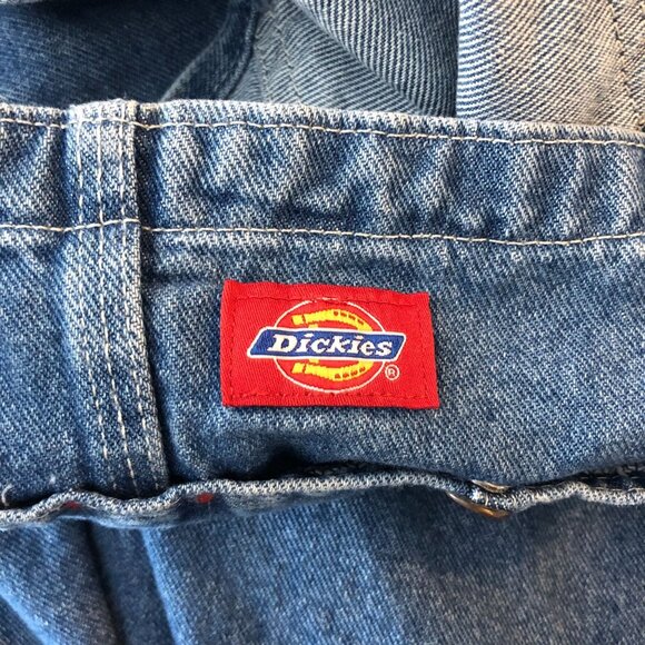 Dickies Denim Overalls 38X30 Pockets Adjustable Workwear 100% Cotton HEMMED 24" - Picture 5 of 6
